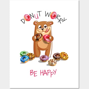 bear donut worry Posters and Art